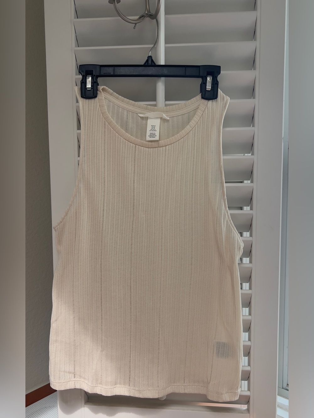 H&M Cream Ribbed Tank Top